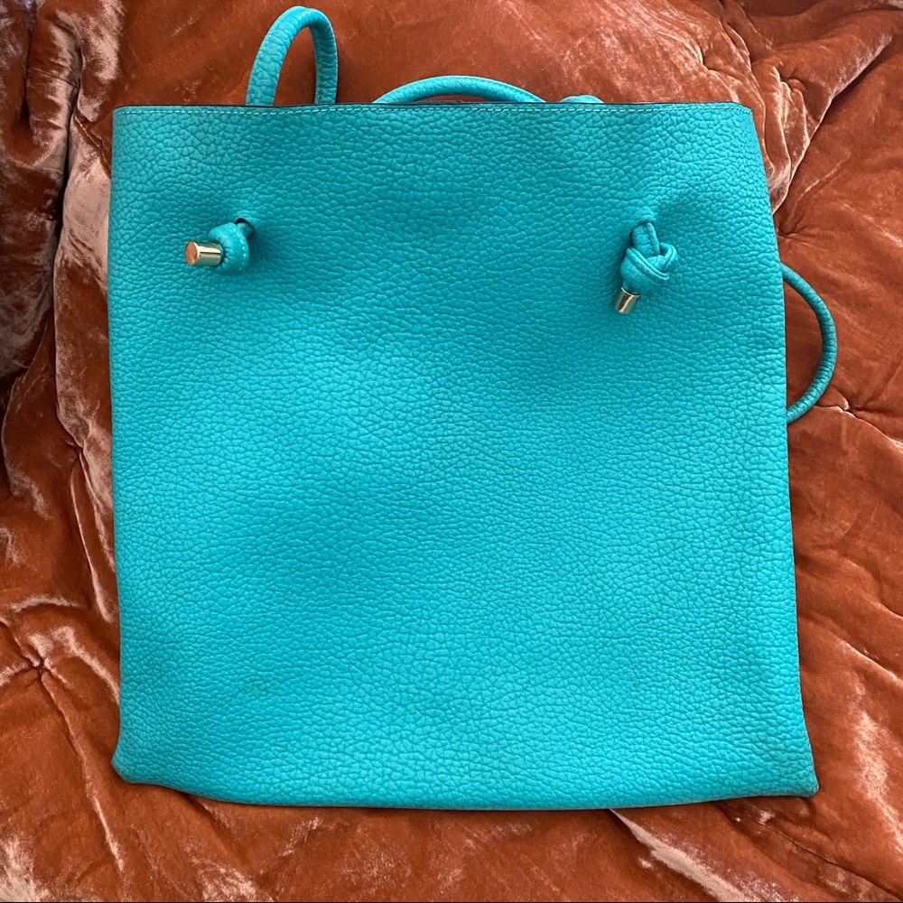 Faux Leather Teal Tote